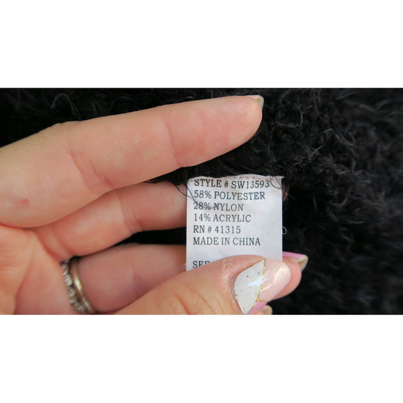 Roommates Women's Striped Nubby Fuzzy Knit Tassel Hem Cardigan Sweater. Size L‎ - Picture 5 of 8